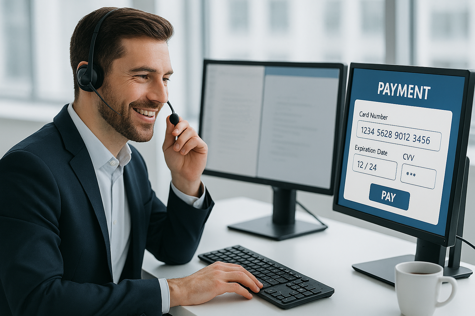 MOTO payment processing over phone